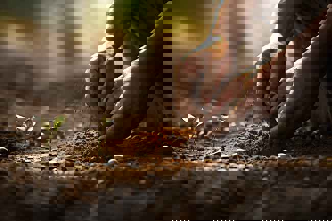 Planting Seedling In Ground